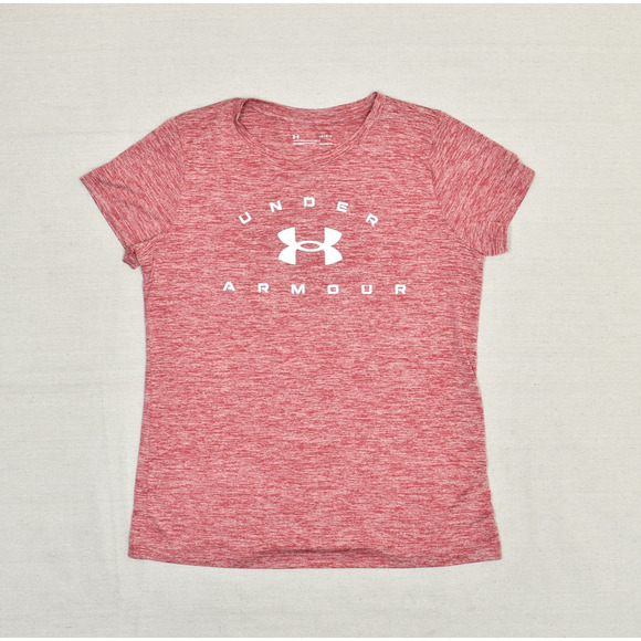 Under Armour Women T Shirt Top Short Sleeve Loose Heatgear Red Size L Polyester - Picture 1 of 8